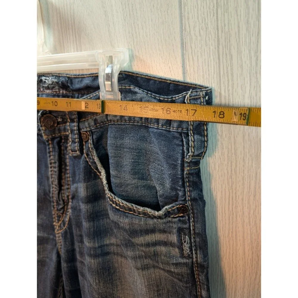 Silver Jeans Men 32x30 Craig Bootcut Blue Medium Wash Thick Stitch Grunge Y2K - Picture 10 of 11